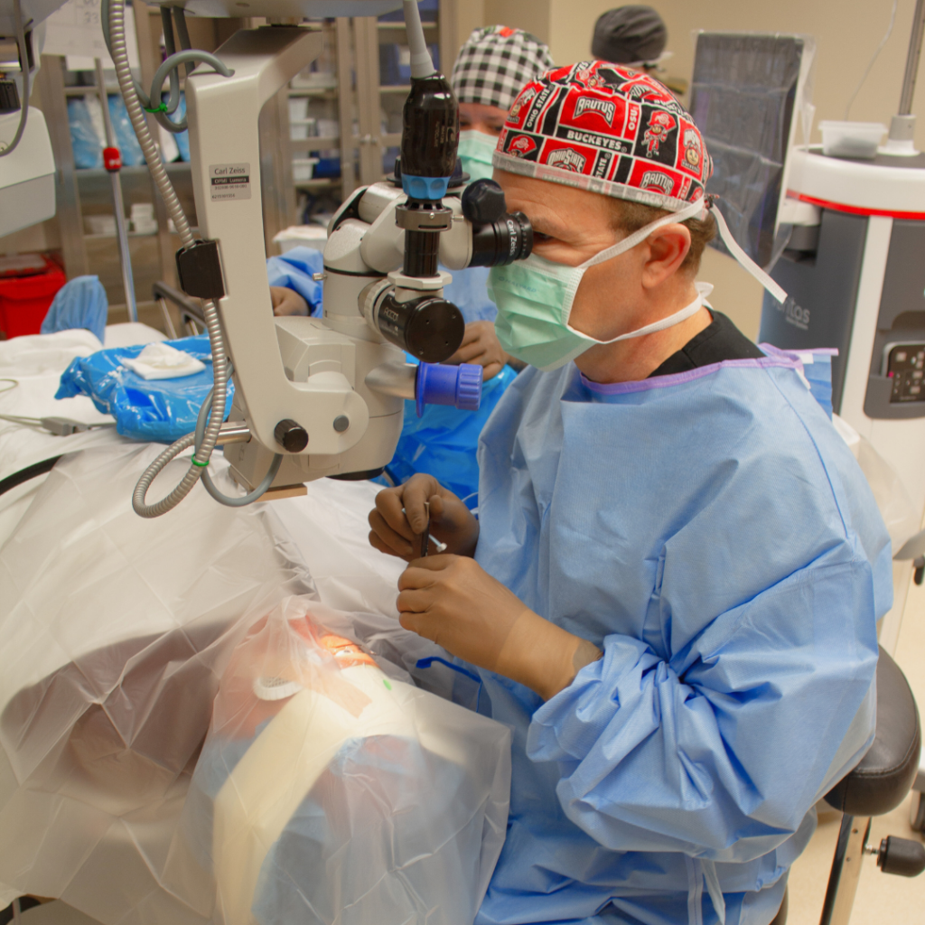 Doctor performing Laser Cataract Surgery