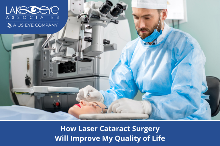 A Doctor performing Laser Cataract Surgery